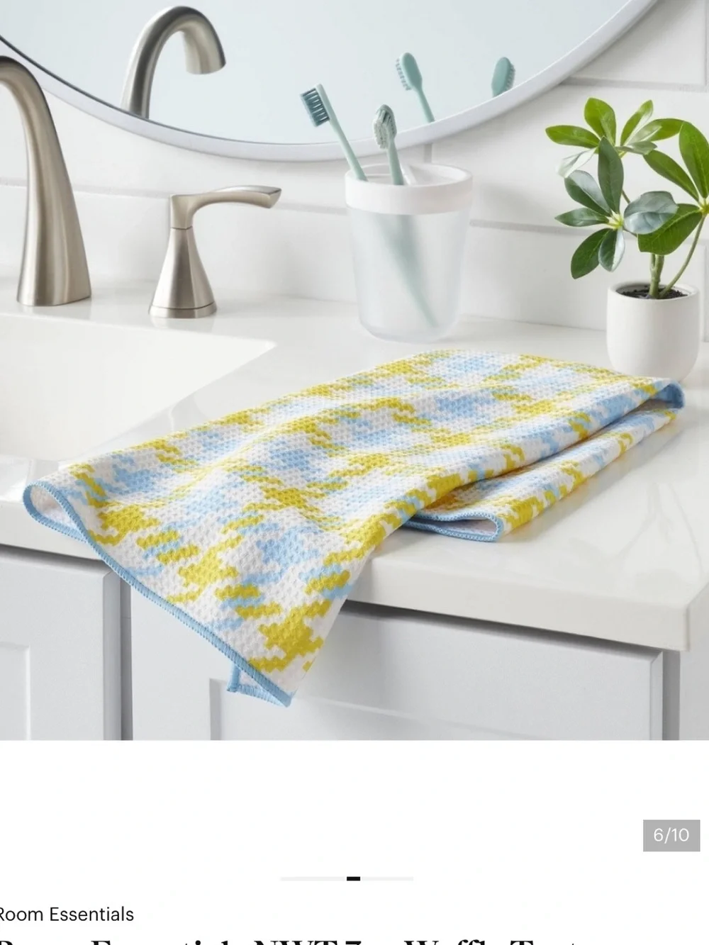 NWT Set of 3 Target Room Essentials Waffle Hand Towels 16” x 26”